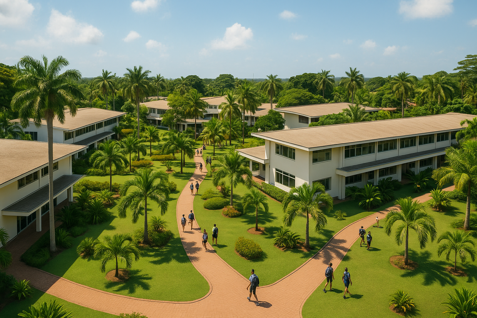 Vue aérienne du campus Fred & Poppée à Abidjan